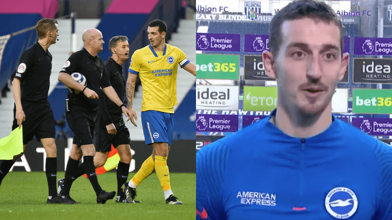 Angry Lewis Dunk says referee Lee Mason gave go ahead for quick free kick Angry Lewis Dunk says referee Lee Mason gave go ahead for quick free kick
