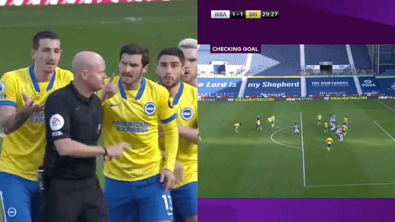 Lewis Dunk free kick goal chalked off after VAR check due to… reasons Lewis Dunk free kick goal chalked off after VAR check due to… reasons
