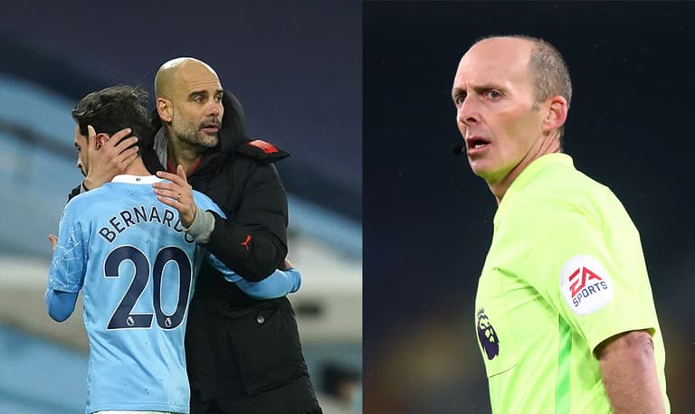 Pep Guardiola accused of false equivalence over Mike Dean and Bernardo Silva comments Pep Guardiola accused of false equivalence over Mike Dean and Bernardo Silva comments
