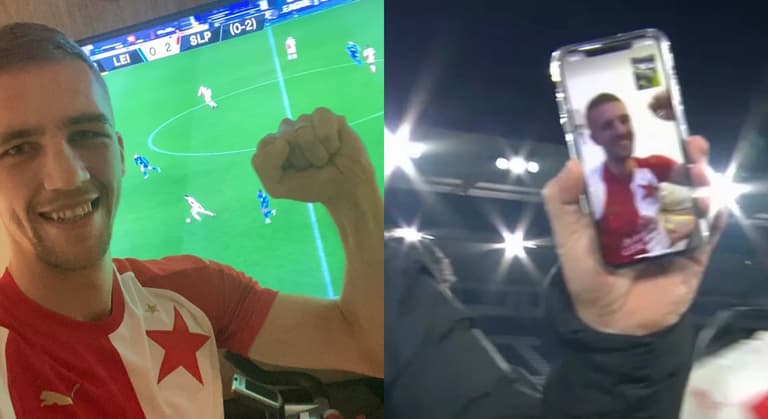 Slavia Prague players FaceTime Tomáš Souček after Leicester win Slavia Prague players FaceTime Tomáš Souček after Leicester win