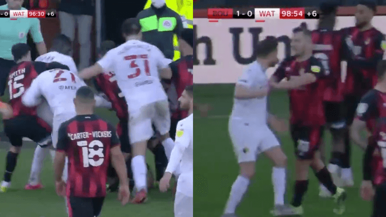 Jack Wilshere sent off after mass brawl during Bournemouth vs Watford Jack Wilshere sent off after mass brawl during Bournemouth vs Watford