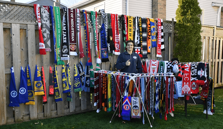 The teenager swapping maple syrup for football scarves from around the world The teenager swapping maple syrup for football scarves from around the world
