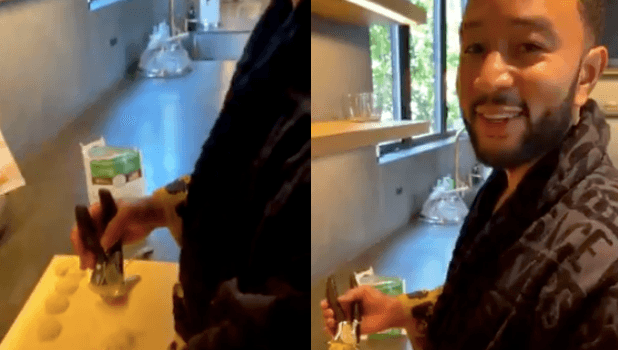 John Legend celebrates winning Grammy award by ‘mincing garlic’ John Legend celebrates winning Grammy award by ‘mincing garlic’