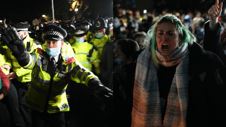Four arrests at Sarah Everard vigil on Clapham Common Four arrests at Sarah Everard vigil on Clapham Common