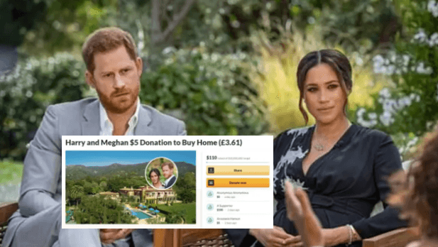 A GoFundMe was started for Harry and Meghan to pay off $14.7 million home A GoFundMe was started for Harry and Meghan to pay off $14.7 million home