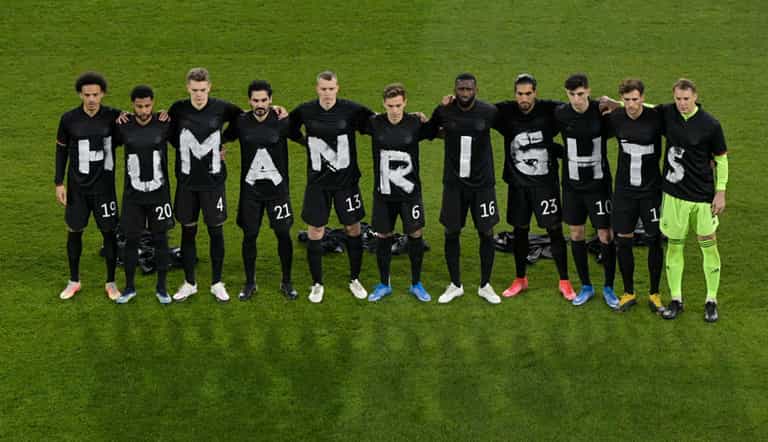 Germany follow Norway with T-shirt protest at Qatar human rights record Germany follow Norway with T-shirt protest at Qatar human rights record