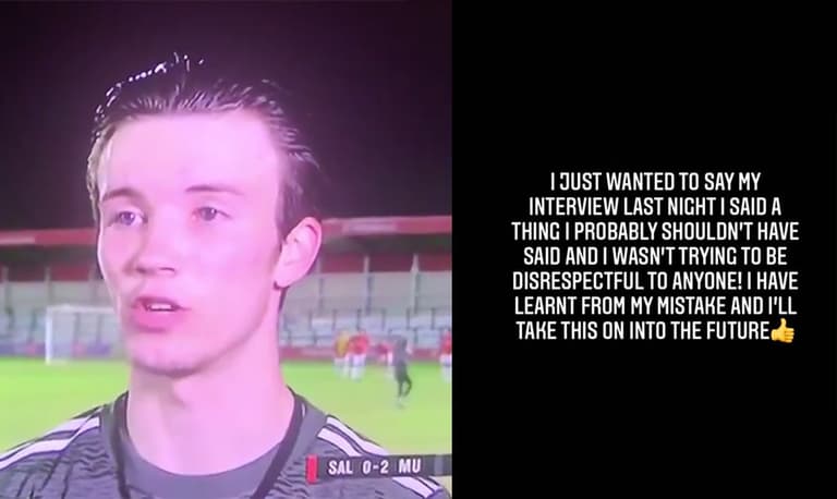 Man Utd youngster apologises for post-match comments about Liverpool Man Utd youngster apologises for post-match comments about Liverpool