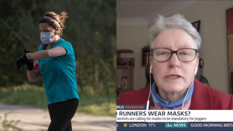 Joggers should wear face masks when running in crowded areas, scientists say Joggers should wear face masks when running in crowded areas, scientists say