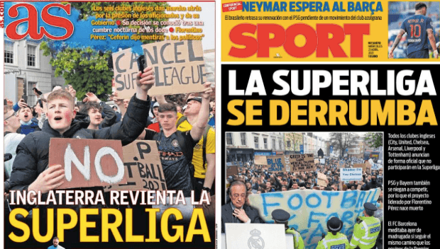 English fans hailed by foreign press for preventing Super League English fans hailed by foreign press for preventing Super League