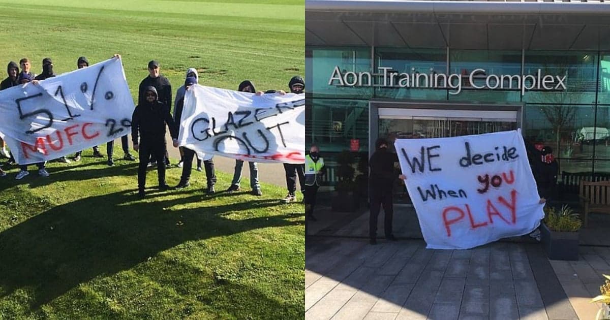 Man United fans break into training ground to protest against the Glazers