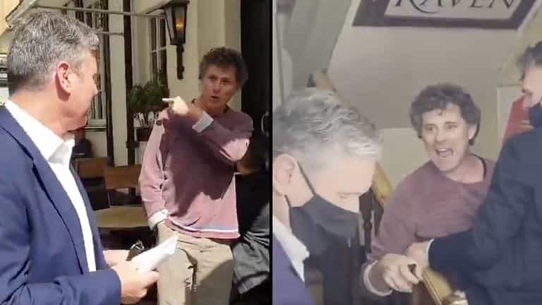 Keir Starmer chased out of pub by landlord during campaign visit Keir Starmer chased out of pub by landlord during campaign visit