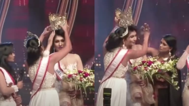 ‘Mrs Sri Lanka’ injured after dramatic on-stage bust-up over crown ‘Mrs Sri Lanka’ injured after dramatic on-stage bust-up over crown