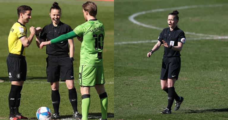 Rebecca Welch becomes first female referee to officiate EFL game Rebecca Welch becomes first female referee to officiate EFL game
