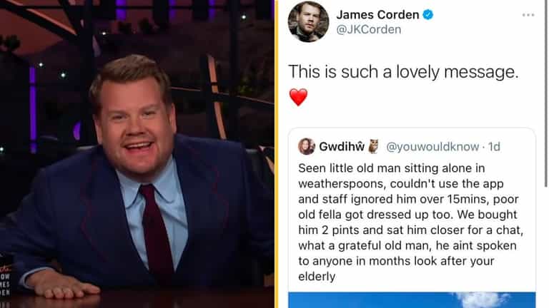 James Corden accidentally shares ‘old man in Wetherspoons’ Wayne Lineker meme James Corden accidentally shares ‘old man in Wetherspoons’ Wayne Lineker meme