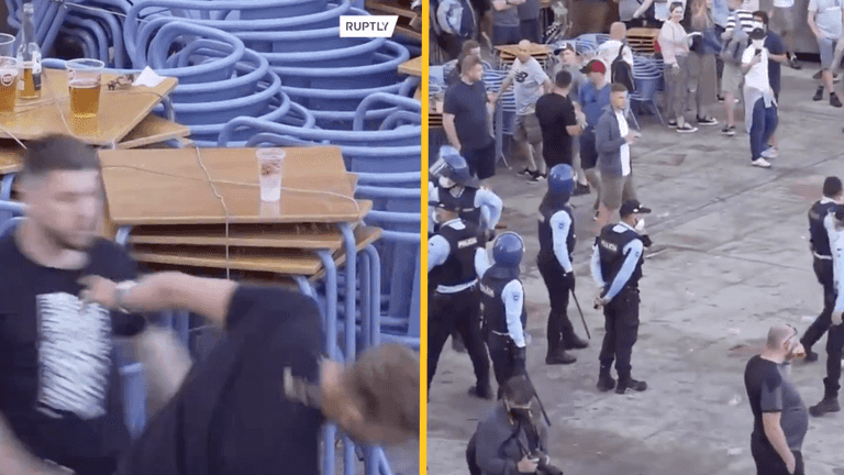 Chelsea and Man City fans scrap on night before Champions League final Chelsea and Man City fans scrap on night before Champions League final
