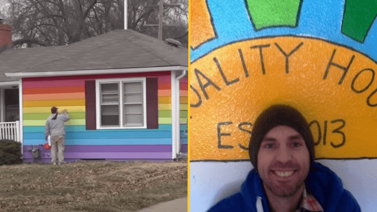 Man buys house opposite Westboro Baptist Church and paints Pride flag on it Man buys house opposite Westboro Baptist Church and paints Pride flag on it