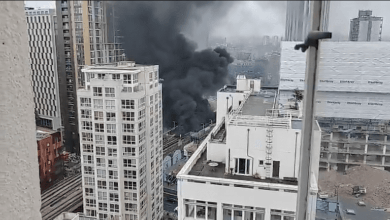 Large fire breaks out at Elephant and Castle station, south London Large fire breaks out at Elephant and Castle station, south London