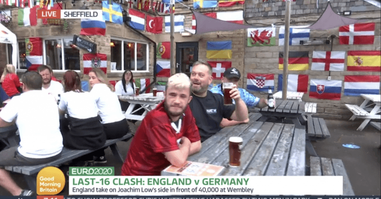 England fans in the pub since 7am ahead of tonight’s fixture with Germany England fans in the pub since 7am ahead of tonight’s fixture with Germany