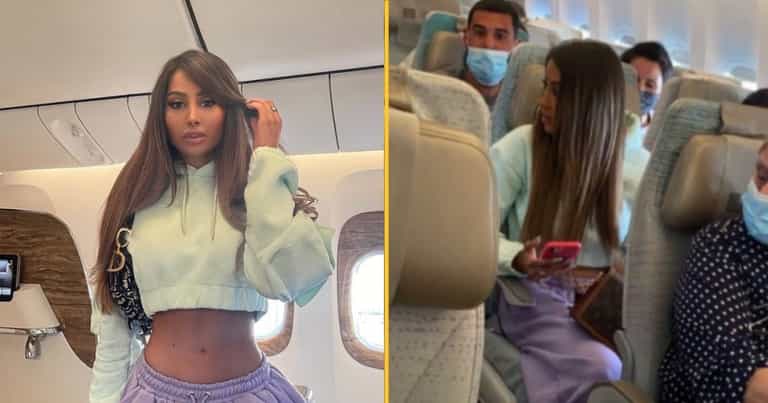 Model exposed by fellow passengers after posing for Insta photo in business class Model exposed by fellow passengers after posing for Insta photo in business class