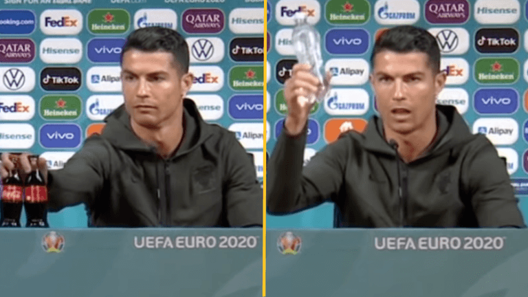 Cristiano Ronaldo removes Coke and champions water in pre-match conference Cristiano Ronaldo removes Coke and champions water in pre-match conference