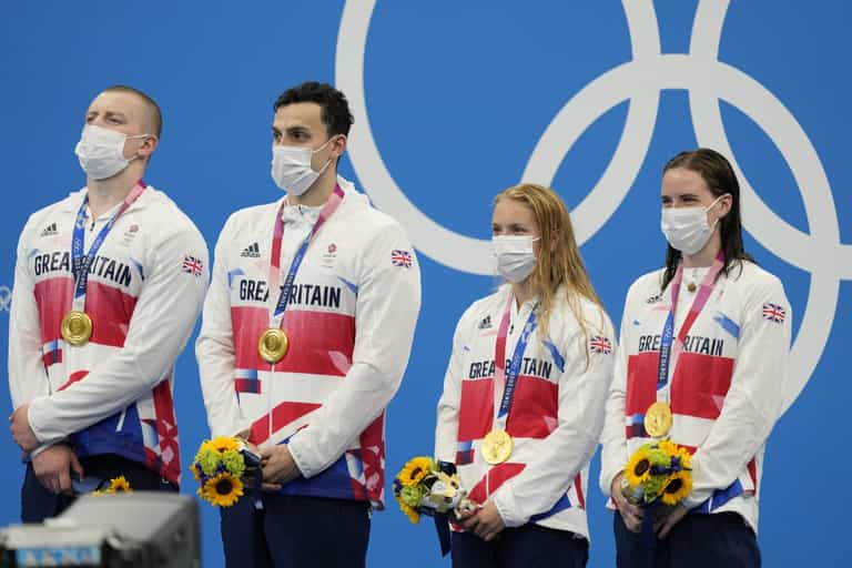 Team GB claim another gold in the pool with a world record in 4x100m mixed medley relay Team GB claim another gold in the pool with a world record in 4x100m mixed medley relay