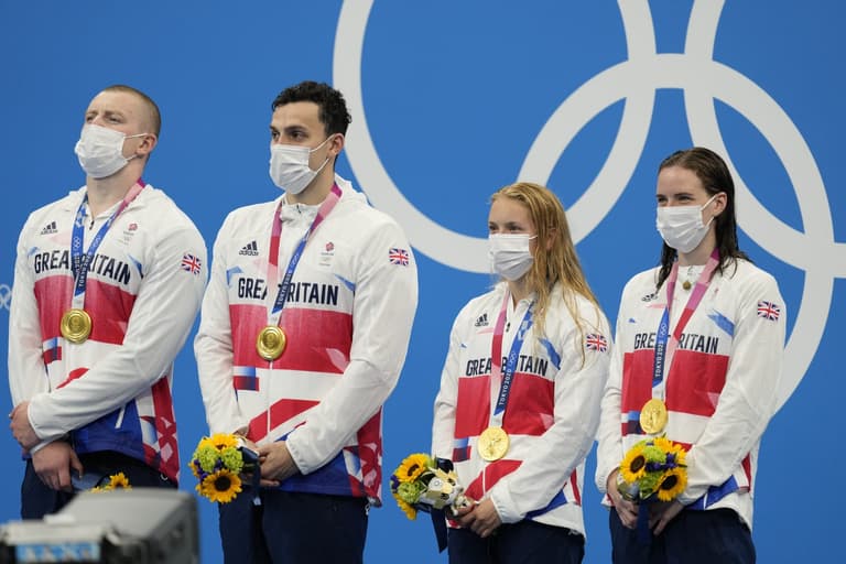 Team GB claim another gold in the pool with a world record in 4x100m mixed medley relay Team GB claim another gold in the pool with a world record in 4x100m mixed medley relay