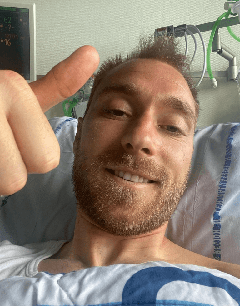Eriksen pictured for the first time since leaving hospital after cardiac arrest Eriksen pictured for the first time since leaving hospital after cardiac arrest