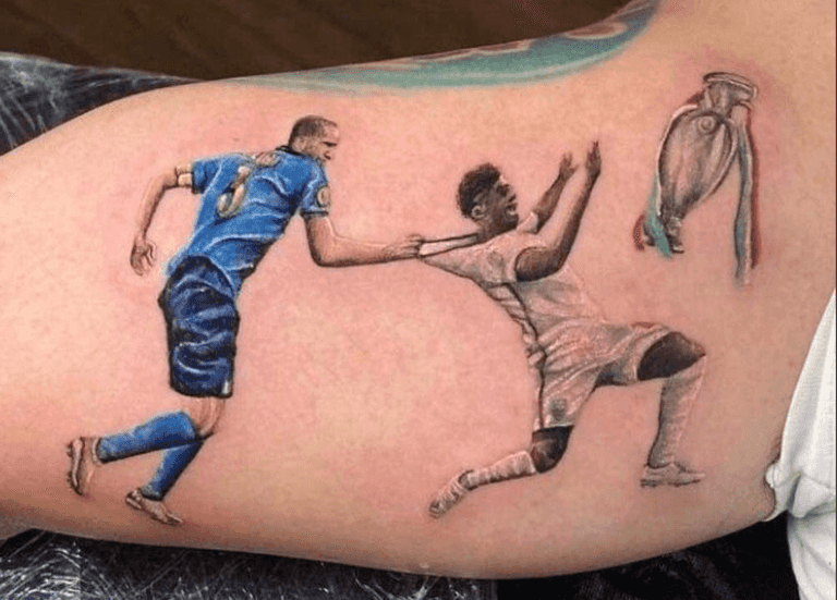 Italy fan gets tattoo celebrating Giorgio Chiellini’s ‘tackle’ on Bukayo Saka Italy fan gets tattoo celebrating Giorgio Chiellini’s ‘tackle’ on Bukayo Saka