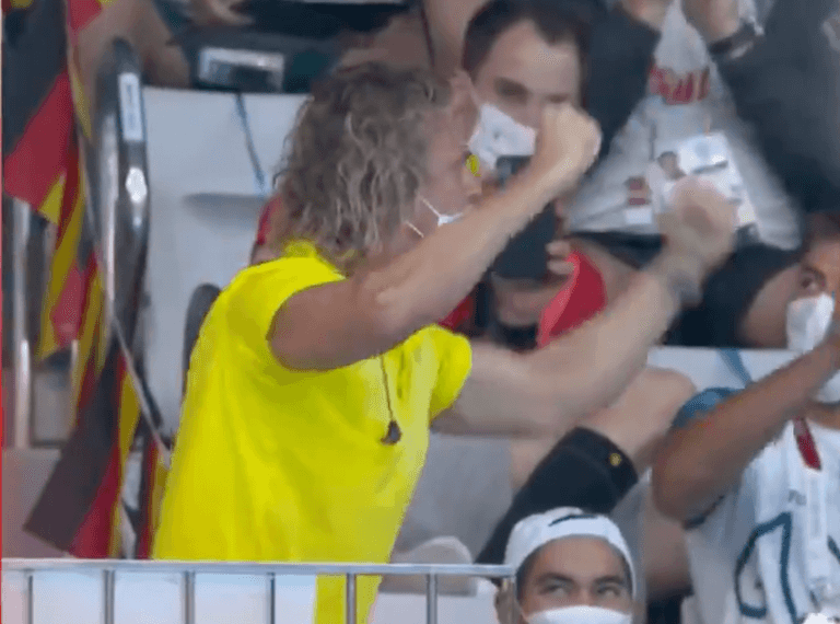 Australian swim coach Dean Boxall produces another wild celebration Australian swim coach Dean Boxall produces another wild celebration