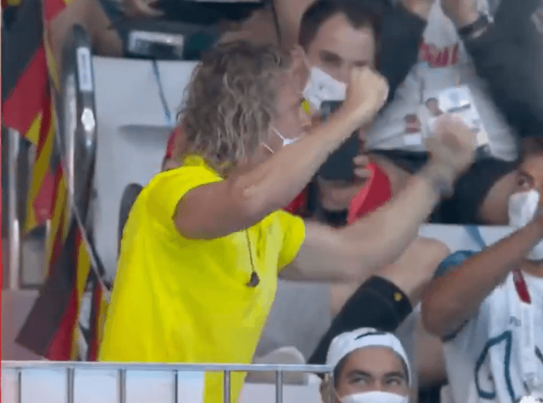 Australian swim coach Dean Boxall produces another wild celebration Australian swim coach Dean Boxall produces another wild celebration