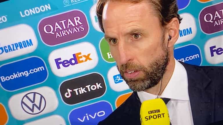 Gareth Southgate takes blame for penalty misses in post-match interview Gareth Southgate takes blame for penalty misses in post-match interview
