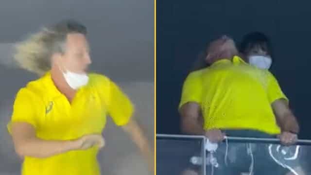 Australian swimming coach’s wild celebration goes viral after Ariarne Titmus takes gold Australian swimming coach’s wild celebration goes viral after Ariarne Titmus takes gold