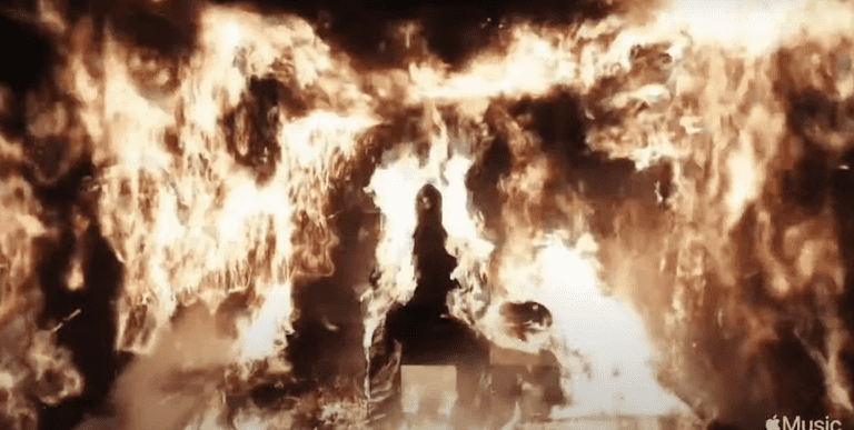 Kanye West sets himself on fire during Donda listening event Kanye West sets himself on fire during Donda listening event