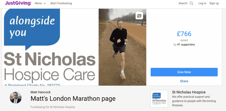 Matt Hancock is doing the London Marathon – but not everyone is donating for the right reasons Matt Hancock is doing the London Marathon – but not everyone is donating for the right reasons