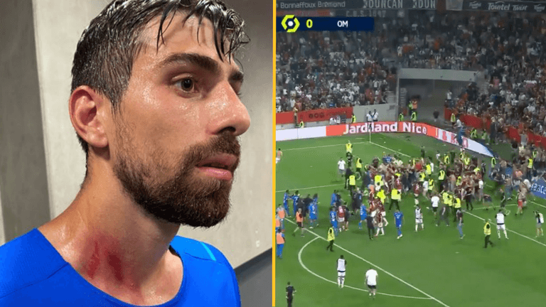 Players left bleeding and with ‘strangle marks’ after Nice v Marseille carnage Players left bleeding and with ‘strangle marks’ after Nice v Marseille carnage