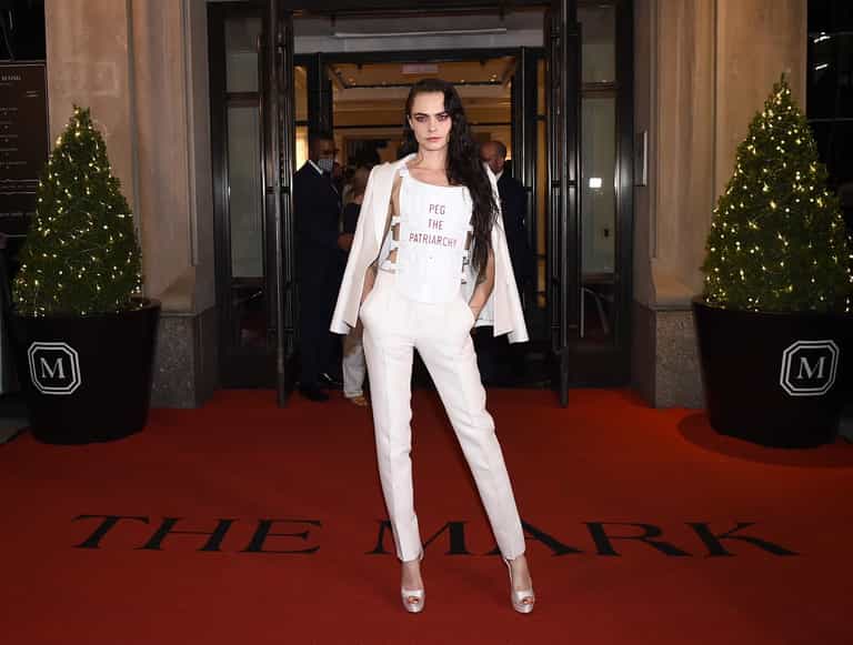 Cara Delevingne causes a stir with ‘peg the patriarchy’ vest at Met Gala Cara Delevingne causes a stir with ‘peg the patriarchy’ vest at Met Gala