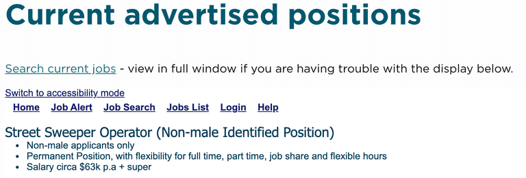 Council bans men from applying for ‘exciting job’ – sweeping streets Council bans men from applying for ‘exciting job’ – sweeping streets