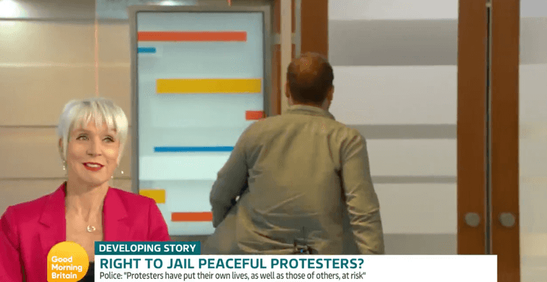 Insulate Britain protestor storms off GMB after clash with Richard Madeley Insulate Britain protestor storms off GMB after clash with Richard Madeley