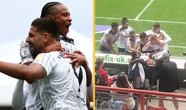 Fulham players share touching moment with disabled 13-year-old fan Fulham players share touching moment with disabled 13-year-old fan