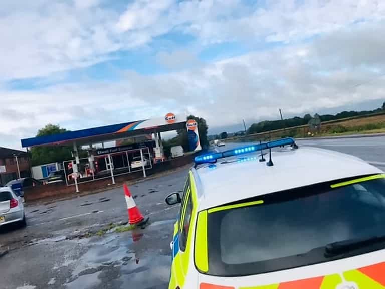 Police mock motorists who spent three hours queuing for petrol station that was closed Police mock motorists who spent three hours queuing for petrol station that was closed