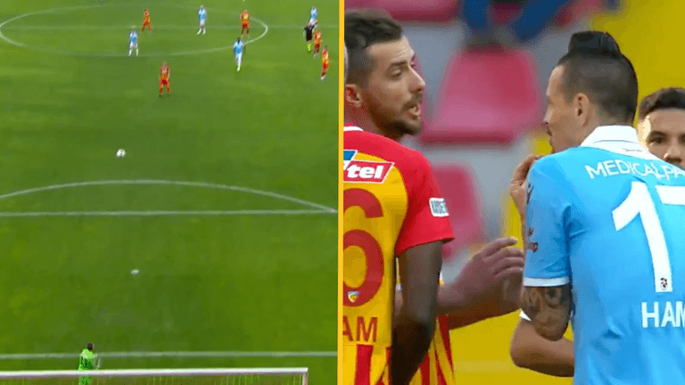 Marek Hamsik denied wonder goal from halfway by confusing rule Marek Hamsik denied wonder goal from halfway by confusing rule