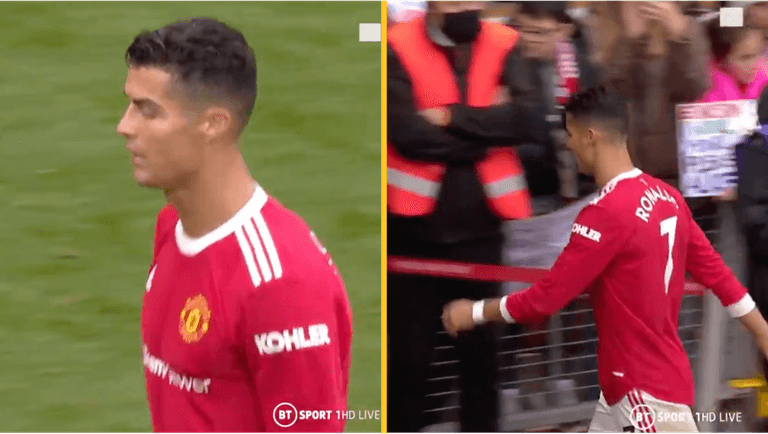 Furious Cristiano Ronaldo storms off pitch after Man Utd held at home Furious Cristiano Ronaldo storms off pitch after Man Utd held at home