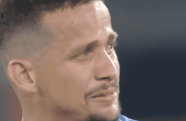 Luiz Felipe in tears after bizarre red card after full-time whistle Luiz Felipe in tears after bizarre red card after full-time whistle