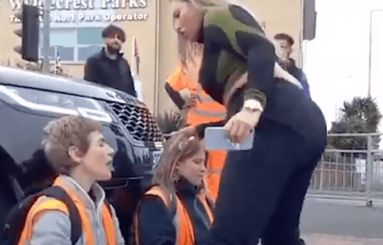 Woman who bumped into Insulate Britain protestors calls them ‘terrorists’ Woman who bumped into Insulate Britain protestors calls them ‘terrorists’