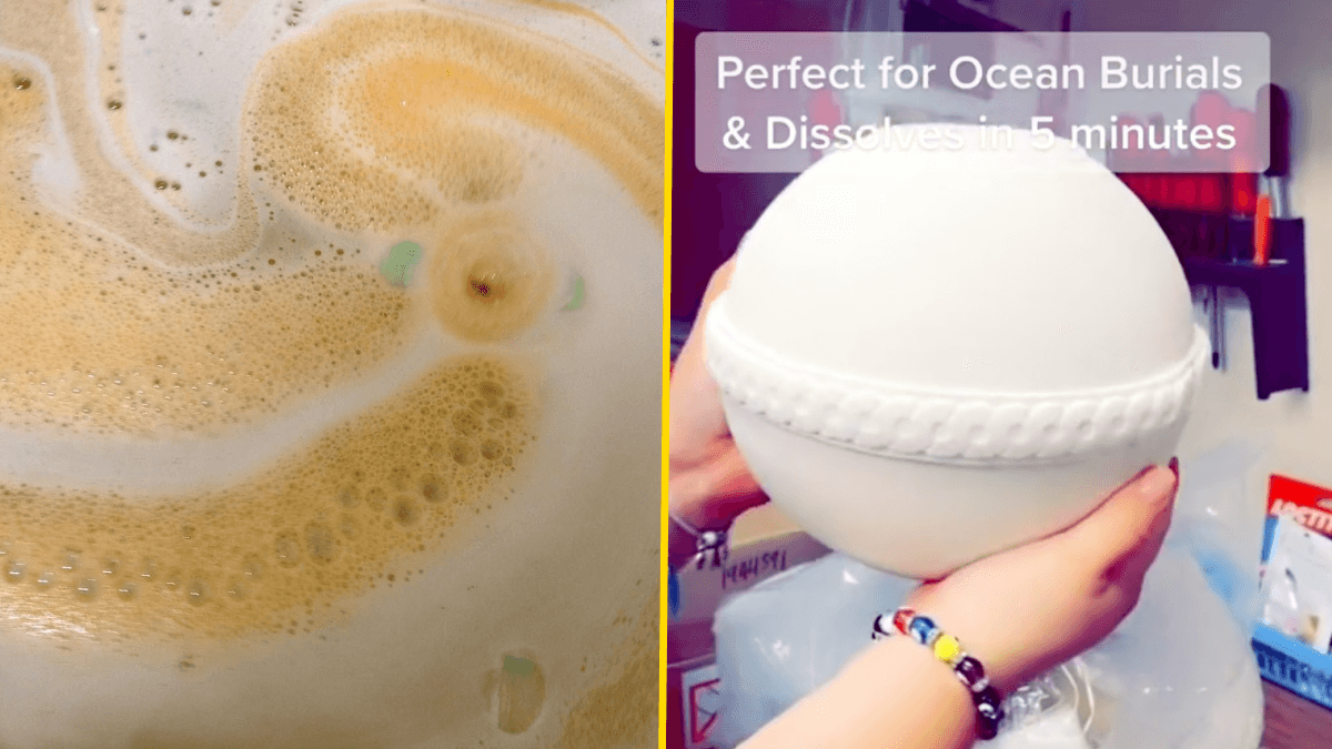 Human ashes can now be turned into a bath bomb that dissolves in minutes