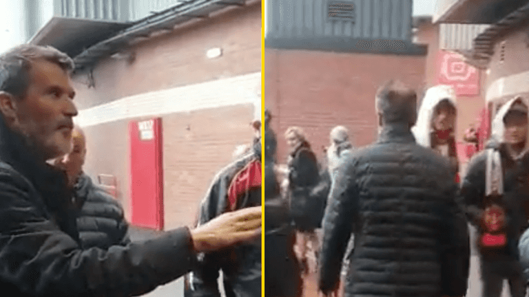 Roy Keane gets into a heated exchange with fan after Manchester Derby Roy Keane gets into a heated exchange with fan after Manchester Derby