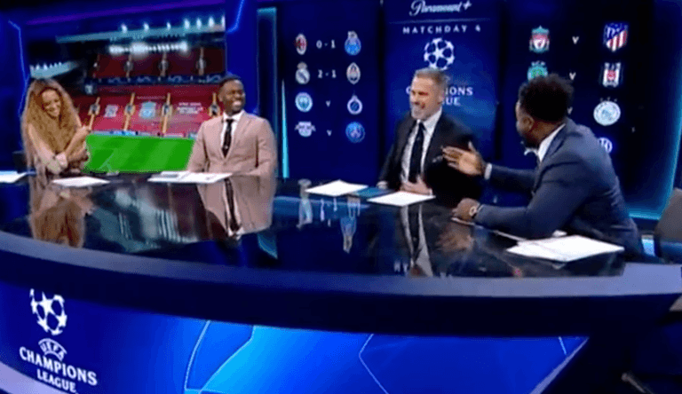Jamie Carragher caught Googling who co-pundit was by Micah Richards Jamie Carragher caught Googling who co-pundit was by Micah Richards