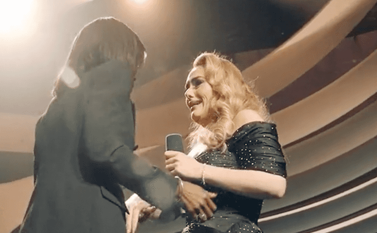 Adele breaks down during emotional reunion with old teacher Adele breaks down during emotional reunion with old teacher