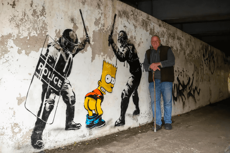 Terminally-ill dad who mooned speed camera honoured with ‘new Banksy’ Terminally-ill dad who mooned speed camera honoured with ‘new Banksy’