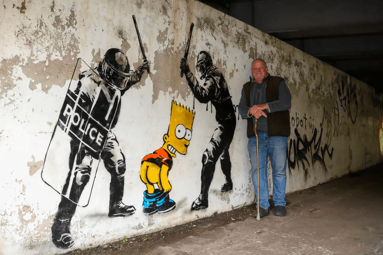 Terminally-ill dad who mooned speed camera honoured with ‘new Banksy’ Terminally-ill dad who mooned speed camera honoured with ‘new Banksy’